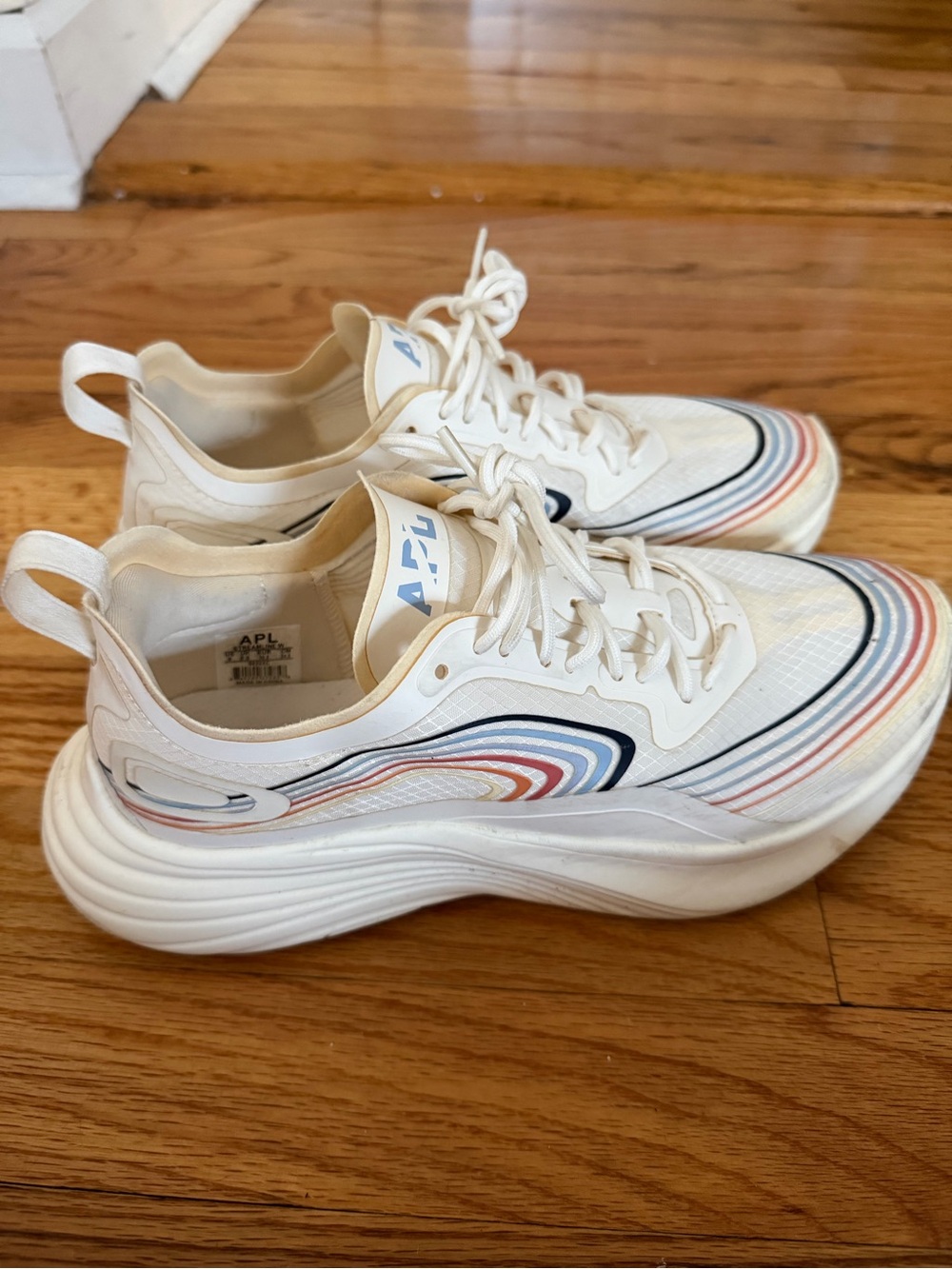 APL Streamline Wave White Sneakers with Rainbow Accents